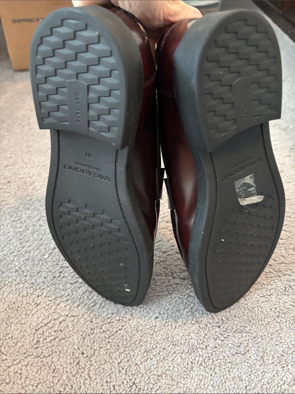 Women’s Burgundy Leather Penny Loafers - Picture 3 of 4